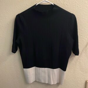 Ann Taylor Colorblock Ribbed Mock Neck sweater size Large